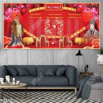 Tranh decor lời dạy của KHỔNG TỬ