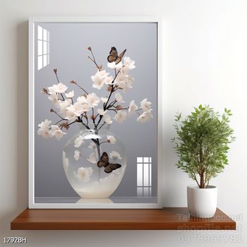 Tranh bình hoa hiện đại treo tường sang trọng ý nghĩa