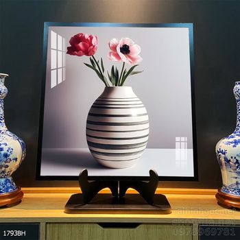 Mẫu tranh bình hoa nghệ thuật decor tường