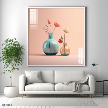 Mẫu tranh bình hoa sang trọng đẹp độc đáo