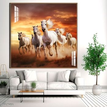 Tranh ngựa bát mã decor trang trí tường