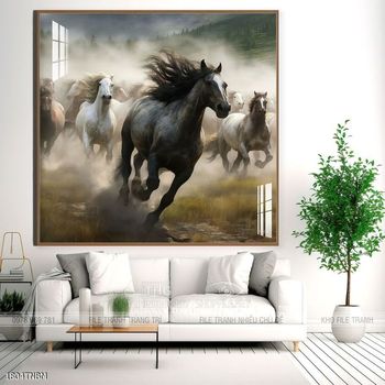 Tranh ngựa bát mã trang trí tường nhà