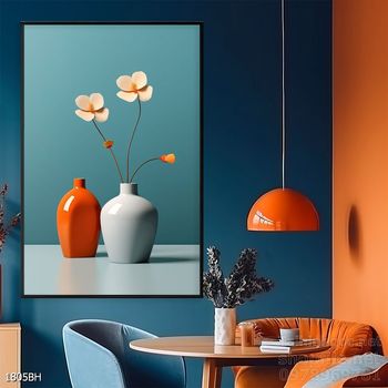 File tranh bình hoa đẹp decor tường nhà trang trí