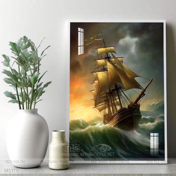 Tranh thuận buồm xuôi gió cánh buồm vàng đẹp nhất