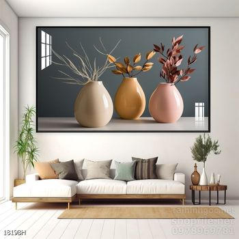 Mẫu tranh bình hoa nghệ thuật decor trang trí tường