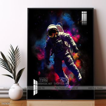Tranh phi hành gia decor tường nhà