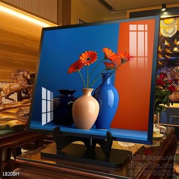 Mẫu tranh bình hoa sang trọng đẹp độc đáo