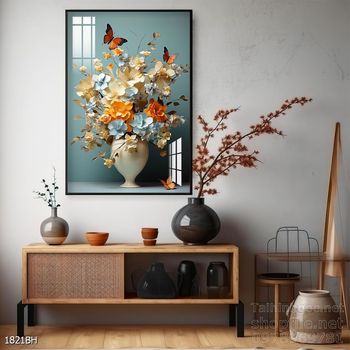 Tranh bình hoa độc đáo trang trí phòng khách