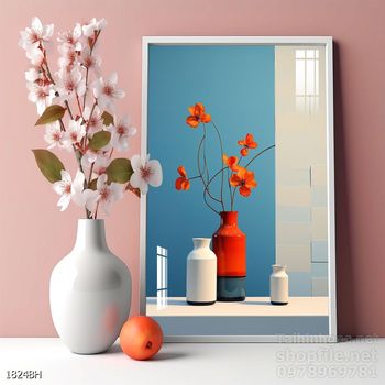 Mẫu tranh bình hoa trang trí tường đẹp tinh tế