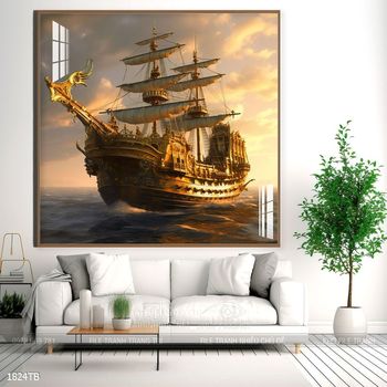 Tranh thuận buồm xuôi gió cánh buồm vàng đẹp nhất