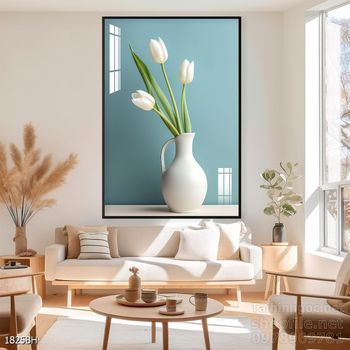 File tranh bình hoa đẹp decor tường nhà trang trí