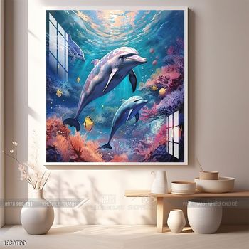 Tranh cá heo đẹp