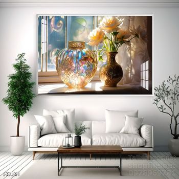 Tranh bình hoa hiện đại treo tường sang trọng ý nghĩa