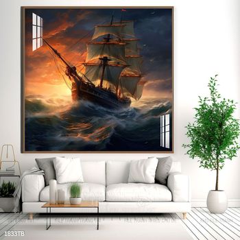Tranh thuyền buồm và cảnh biển