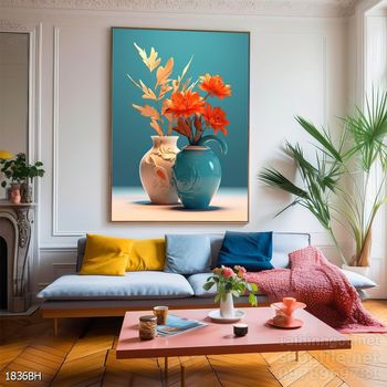 Tranh bình hoa đẹp trang trí tường