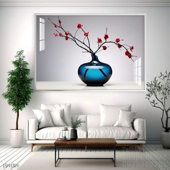 Mẫu tranh bình hoa đẹp hiện đại trang trí tường nhà