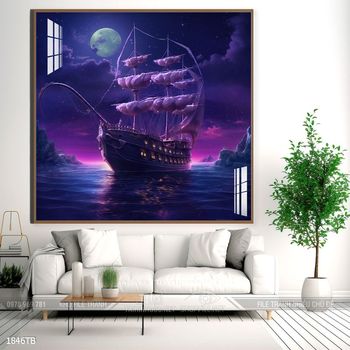 Tranh thuận buồm xuôi gió cánh buồm vàng đẹp nhất