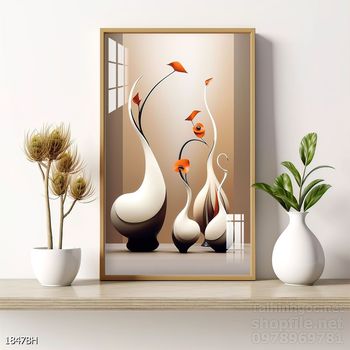 Tranh bình hoa đẹp decor trang trí tường