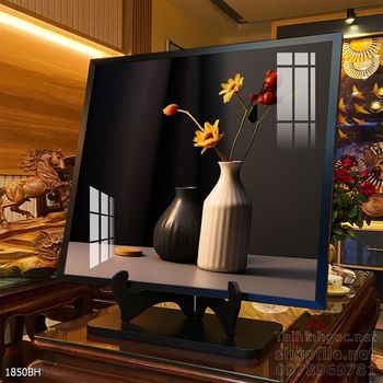 Mẫu tranh bình hoa nghệ thuật decor trang trí tường