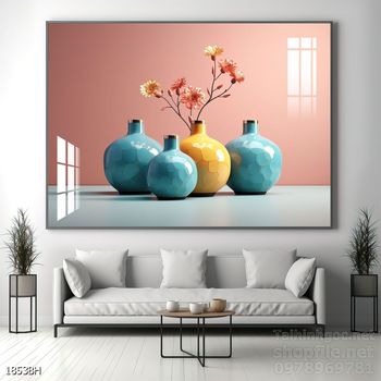 Mẫu tranh bình hoa đẹp hiện đại trang trí tường nhà