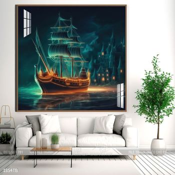 Tranh phong thủy thuận buồm xuôi gió tài lộc đẹp