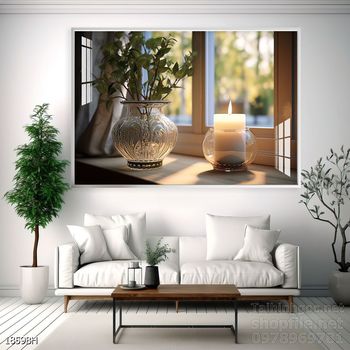 Tranh bình hoa đẹp decor trang trí tường