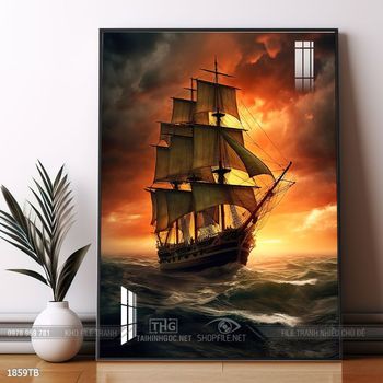 Tranh thuận buồm xuôi gió trang trí tường nhà
