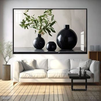 Tranh bình hoa đẹp trang trí tường