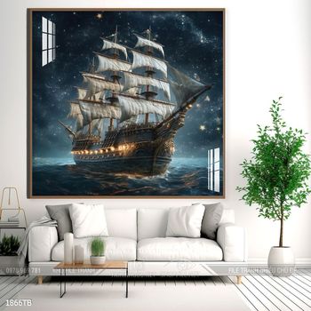 Tranh thuyền buồm và cảnh biển