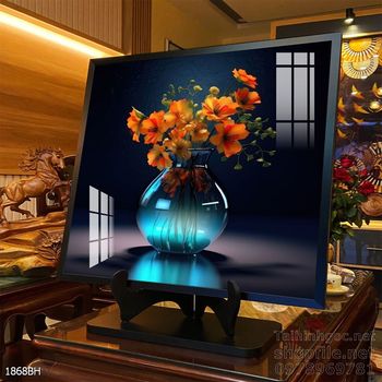 Mẫu tranh bình hoa nghệ thuật decor trang trí tường