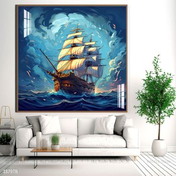 Tranh thuận buồm xuôi gió cánh buồm vàng đẹp nhất