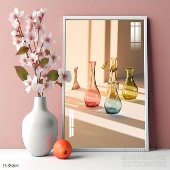 Tranh bình hoa đẹp trang trí tường
