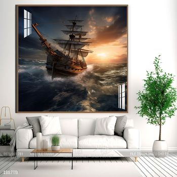 Tranh phong thủy thuận buồm xuôi gió tài lộc đẹp