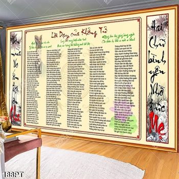 Tranh trang trí phòng thờ lời dạy của KHỔNG TỬ