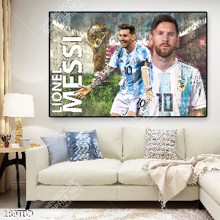 Tranh cầu thủ Messi trang trí tường đẹp