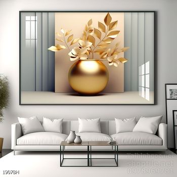 Mẫu tranh bình hoa mới nhất trang trí phòng khách, phòng ăn