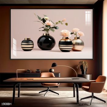 Mẫu tranh bình hoa nghệ thuật decor trang trí tường