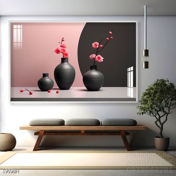 Mẫu tranh bình hoa sang trọng đẹp độc đáo