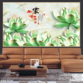 Tranh hoa sen giả ngọc treo tường