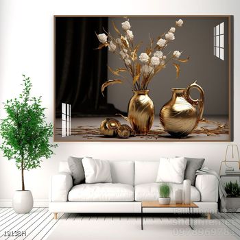 Mẫu tranh bình hoa trang trí tường đẹp tinh tế