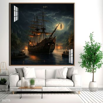 Tranh thuận buồm xuôi gió treo tường