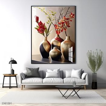 Mẫu tranh bình hoa nghệ thuật decor tường