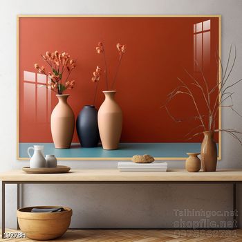 Mẫu tranh bình hoa nghệ thuật decor trang trí tường