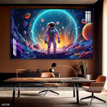 Tranh phi hành gia decor tường nhà
