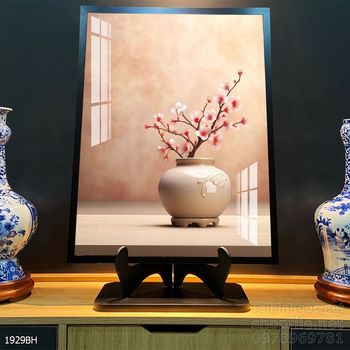 Tranh bình hoa độc đáo trang trí phòng khách