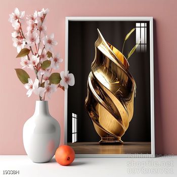 File tranh bình hoa đẹp decor tường nhà trang trí