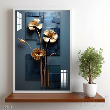 Mẫu tranh bình hoa nghệ thuật decor tường