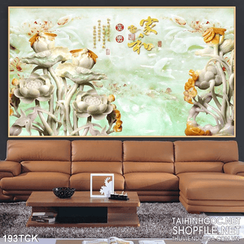 Tranh hoa sen, cá chép nghệ thuật thư pháp