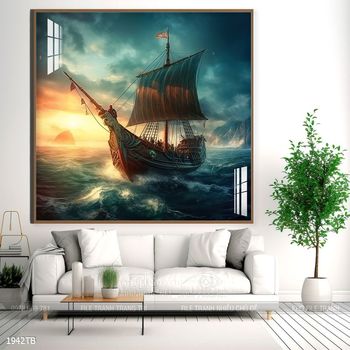 Tranh phong thủy thuận buồm xuôi gió tài lộc đẹp