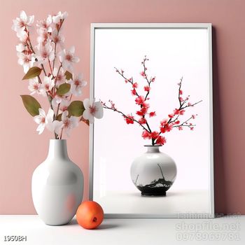 Mẫu tranh bình hoa trang trí tường đẹp tinh tế